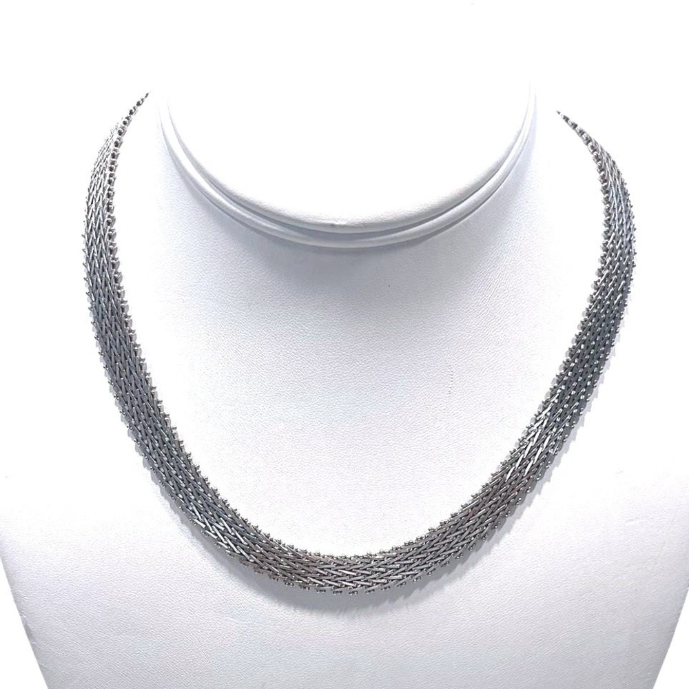 Vintage Italian Sterling Silver 925 Woven 17" Chain Necklace 42g Italy